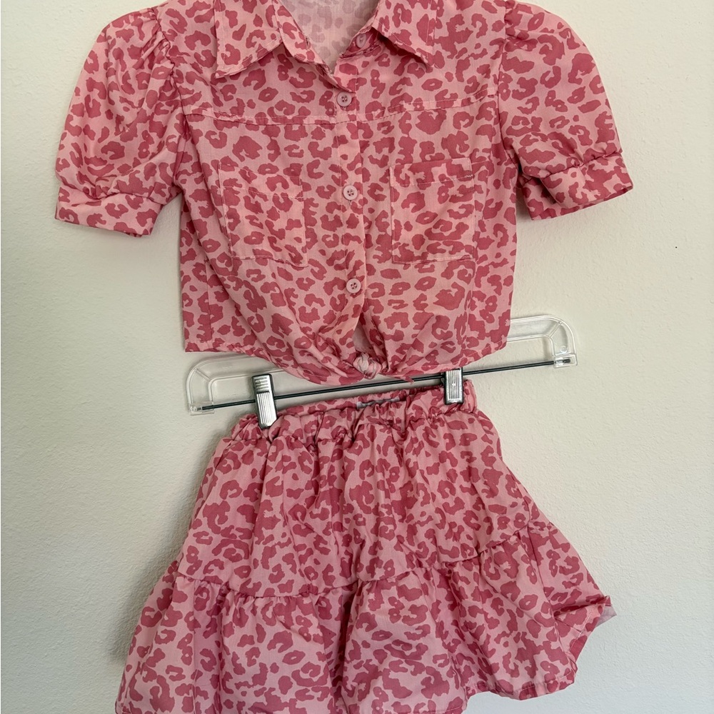 Lola and the boys Pink Animal Print Shirt